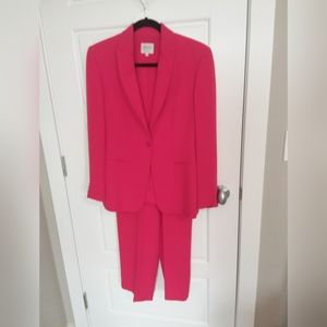 Armani Collezioni tomato red pant suit